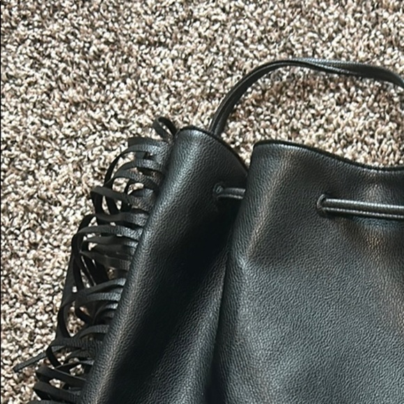 Victoria's Secret Black Fringe Tote Bag - Picture 1 of 4